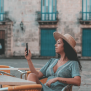 woman in Havana using 3G in Cuba