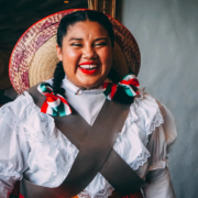 Mexican woman wearing a folk costume