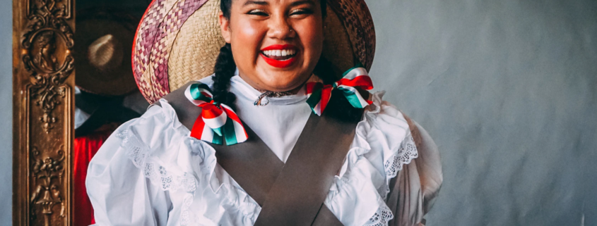 Mexican woman wearing a folk costume