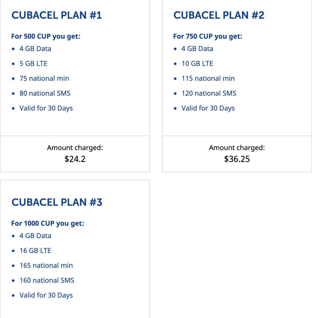 cubacel data plan