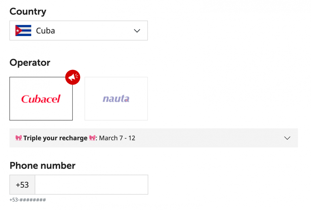 MobileRecharge.com for Cubans