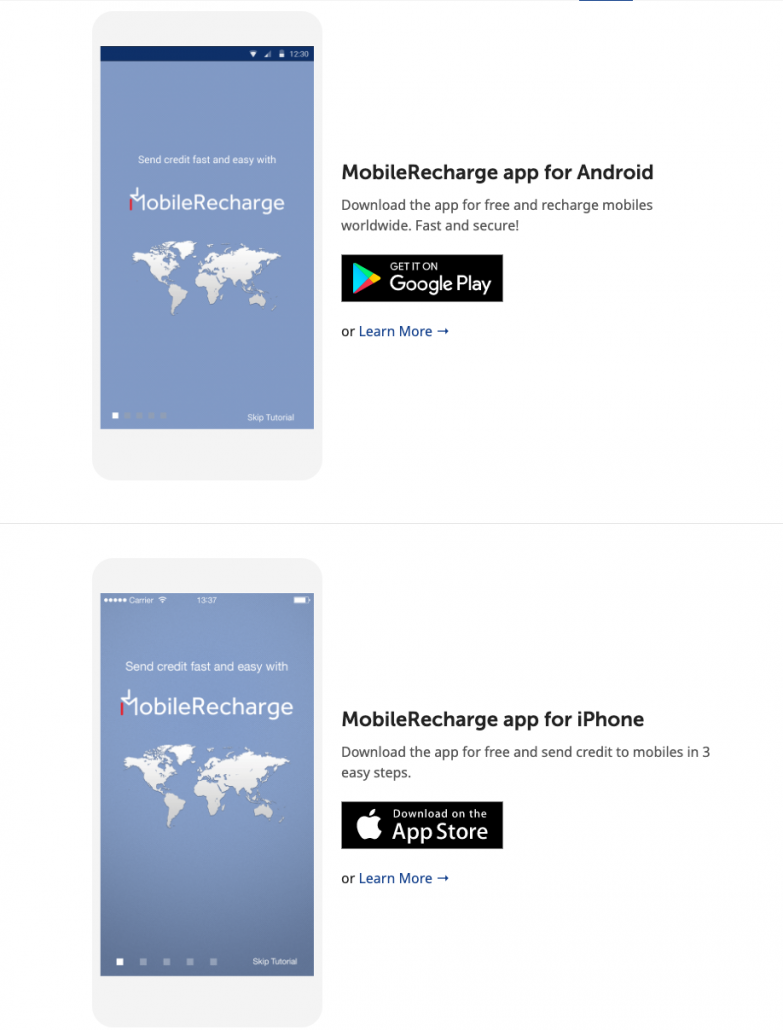 MobileRecharge app for Pakistan top ups