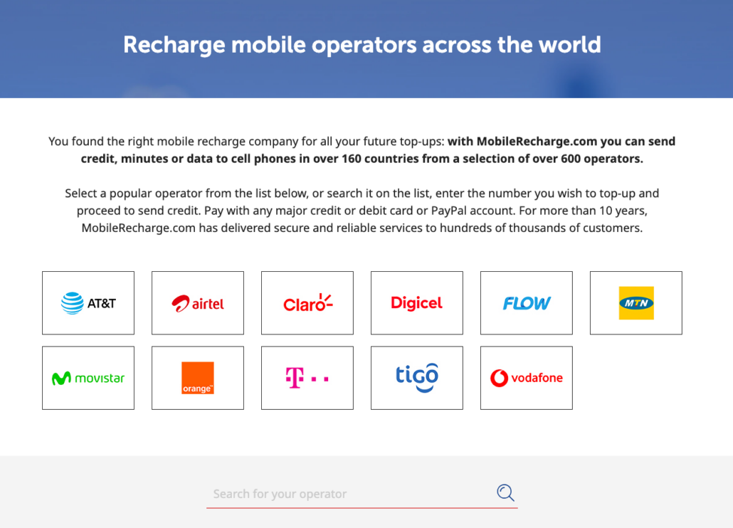 Send data worldwide with MobileRecharge.com 