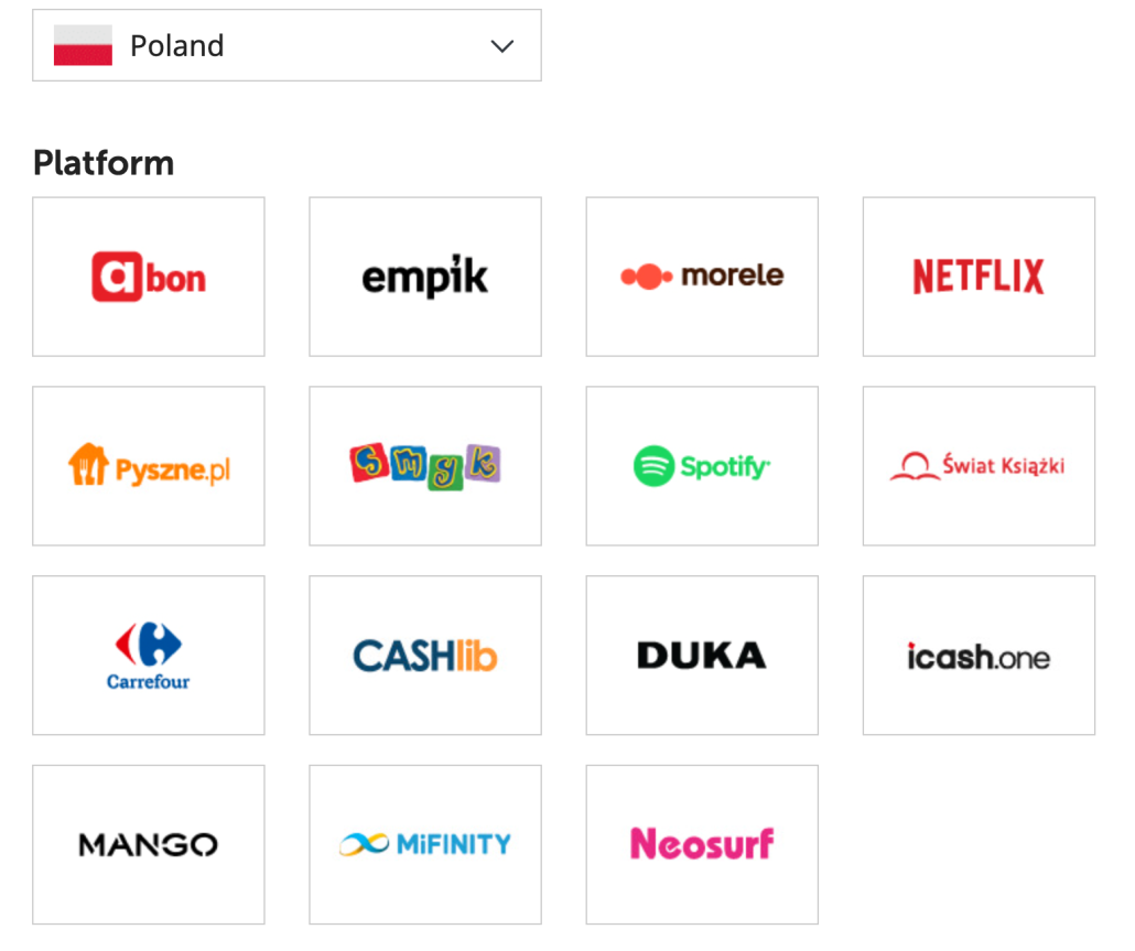 gift cards to poland