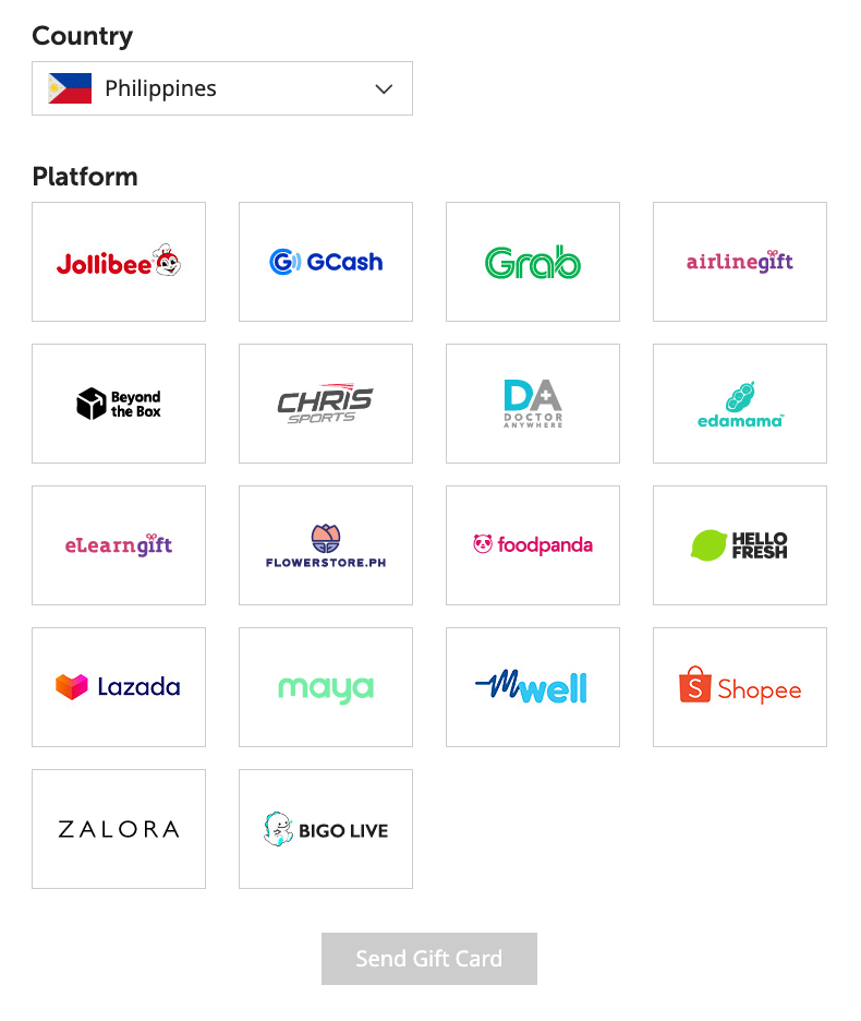 Gift Cards for Pinoy