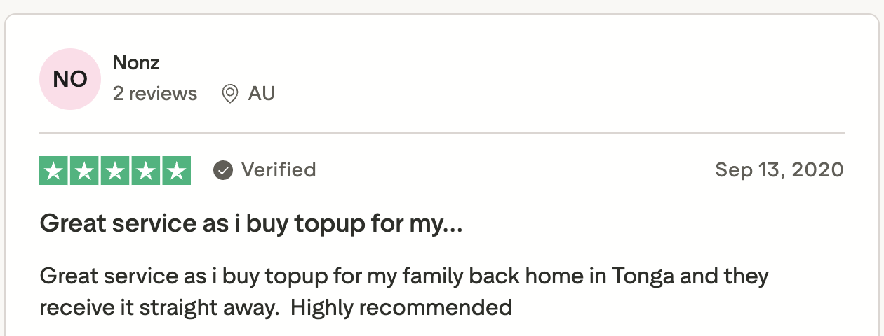 Top up Tonga
